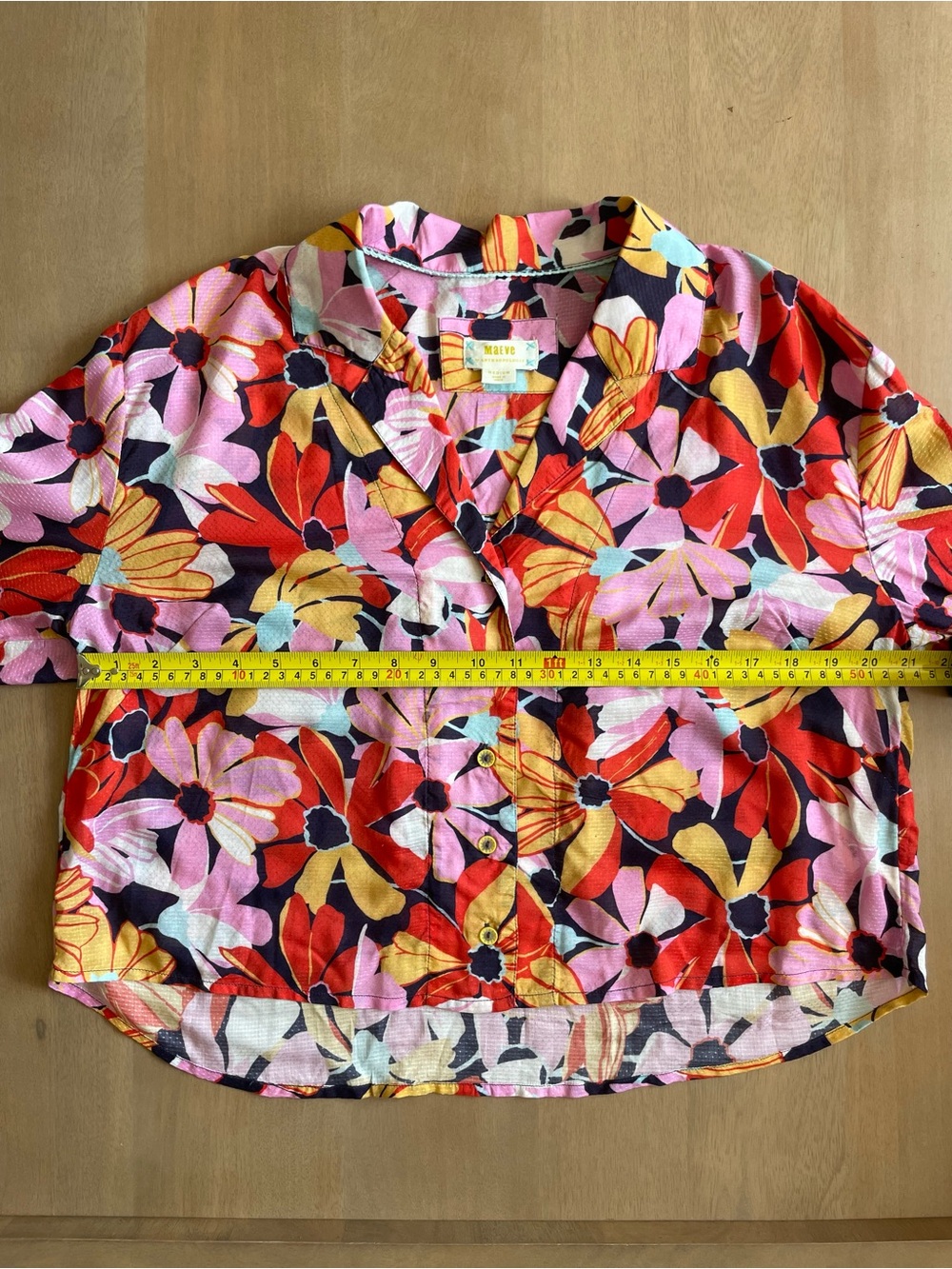 Anthropologie Maeve Floral Cropped Button-Down Shirt - Picture 13 of 14